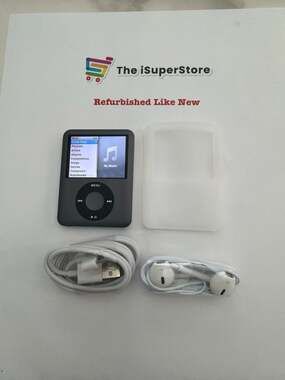 Apple iPod Nano 3rd Generation 8GB Black -Mint - New Battery - 1 YR Warranty